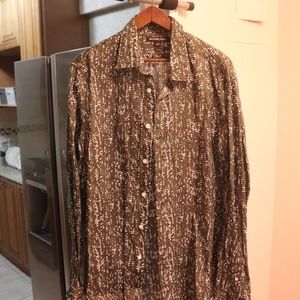 Michael Kors Olive White Drip Shirt